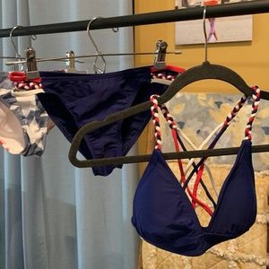 Fourth of July Bathing Suit With Braided Criss Cross Straps